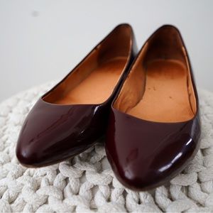 Madewell Burgundy Patent Leather Flats | Size 9